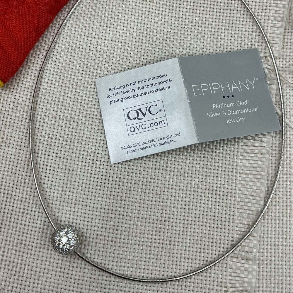 925 Sterling Silver QVC Epiphany Diamonique Pavé Bead Necklace - Picture 13 of 16